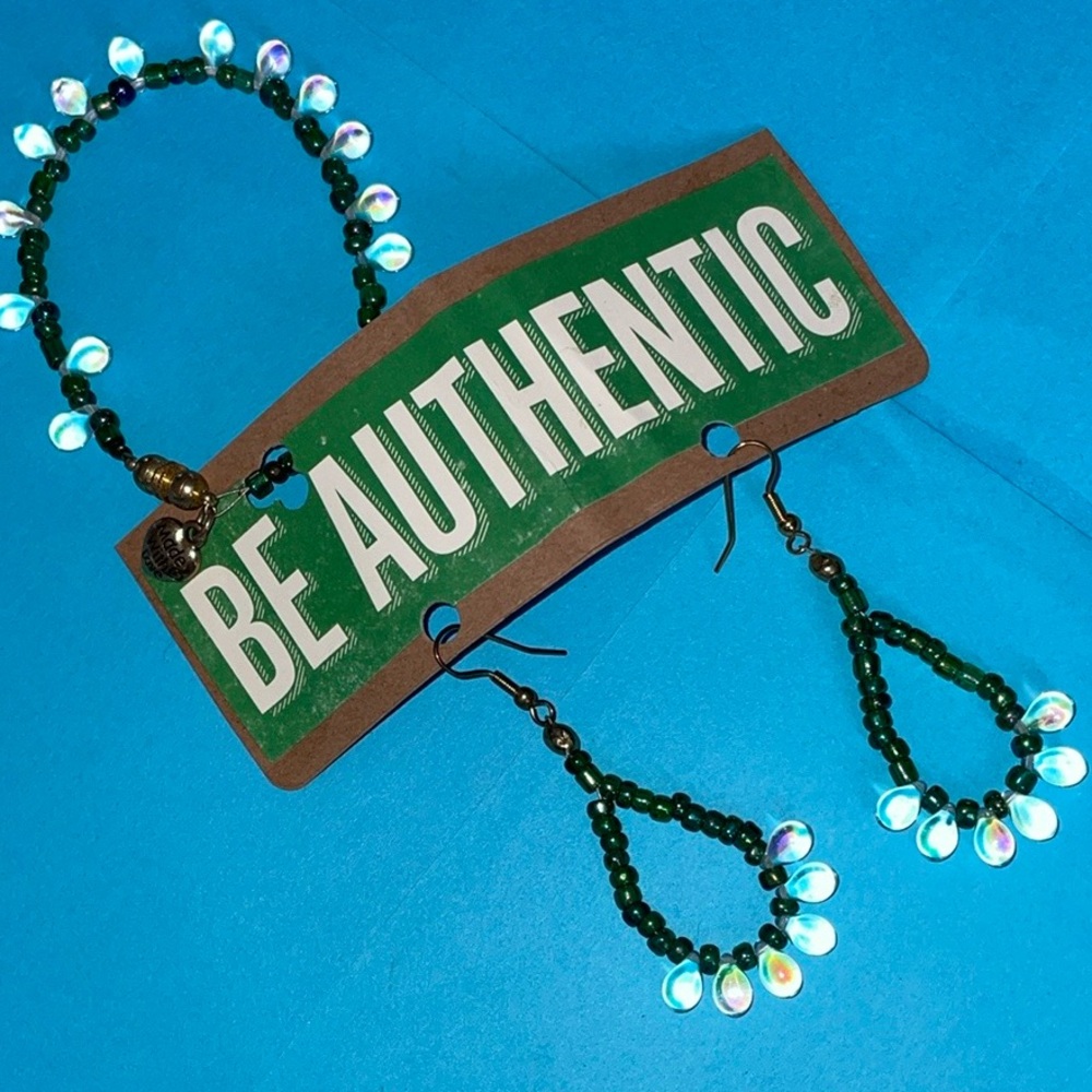 Made with Love Beaded Bracelet and Earring Set